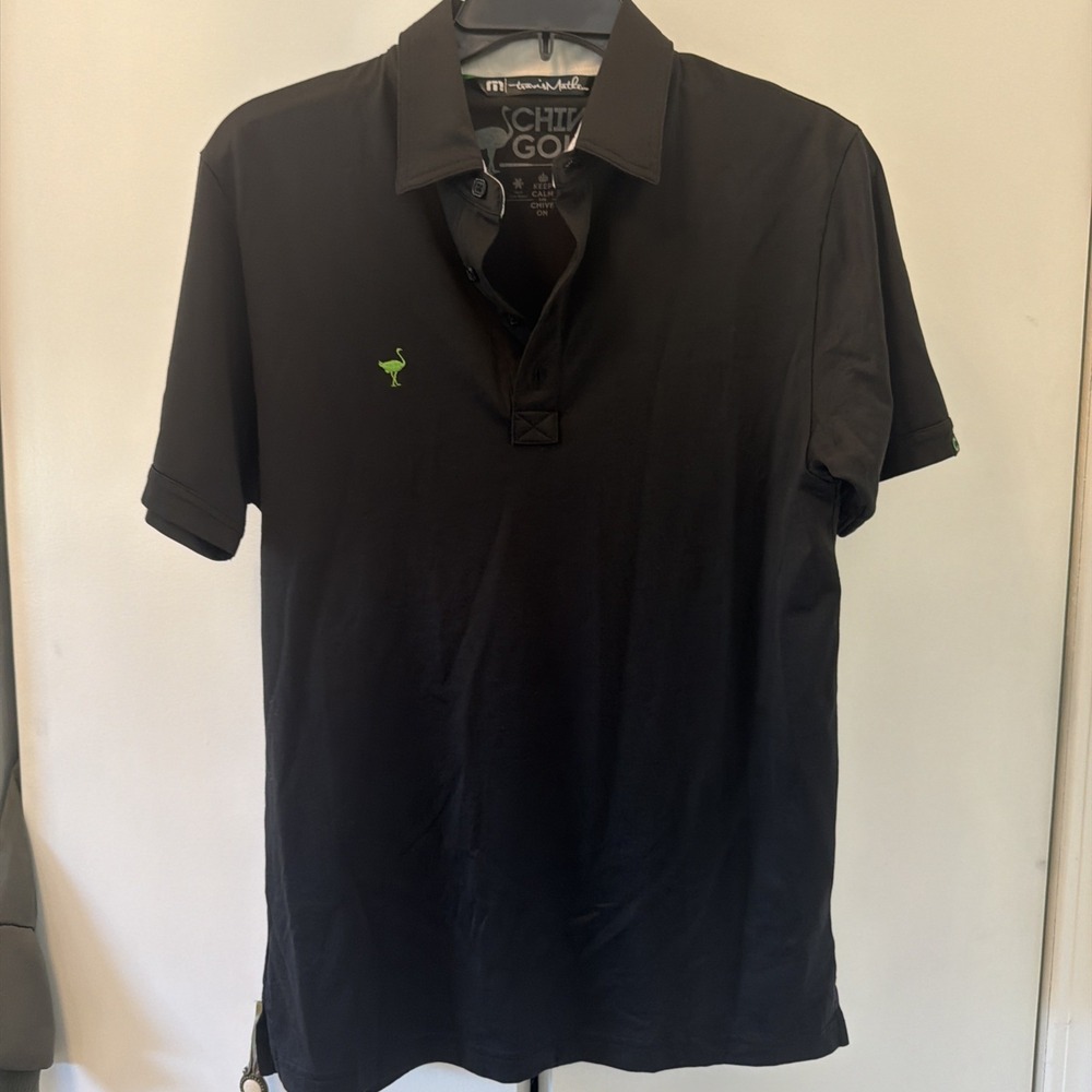 Travis Mathew The Chive Golf Polo Shirt Black Performance Sz S Sporty Casual